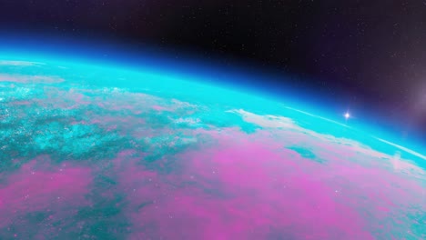 Vibrant and Colorful Planet from Space