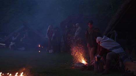 viking camp at night