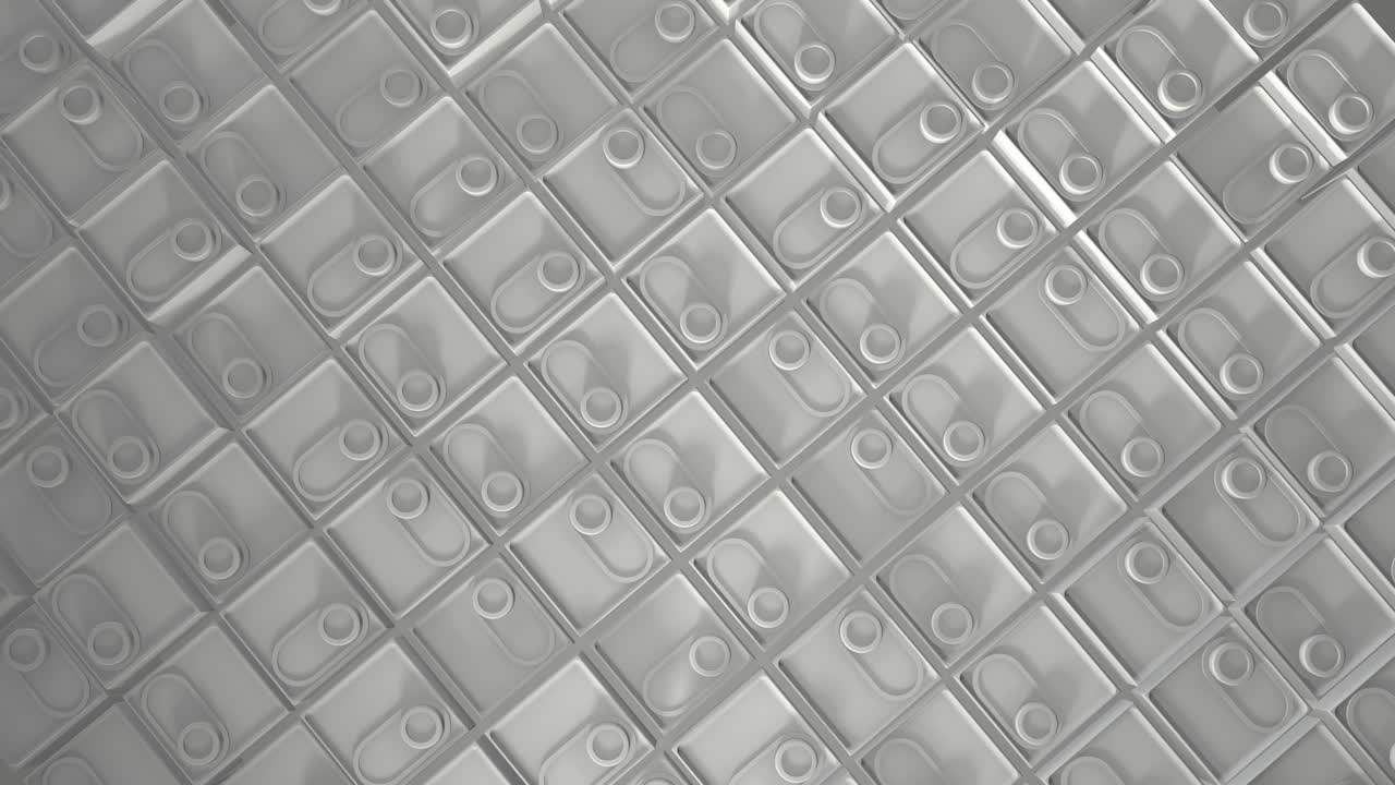 기하학적 모양을 가진 루프 애니메이션의 3d 렌더링, 끝없는 애니메이션, 모양의 변화와 함께 만족스러운 평온한 비디오, 슬라이더가 켜지고, 색,  뷰