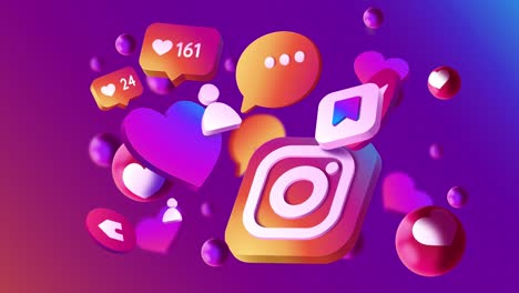 social media icons looping