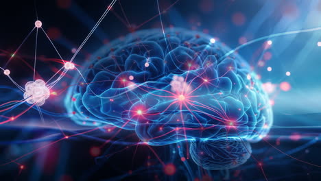 abstract digital brain with neural connections