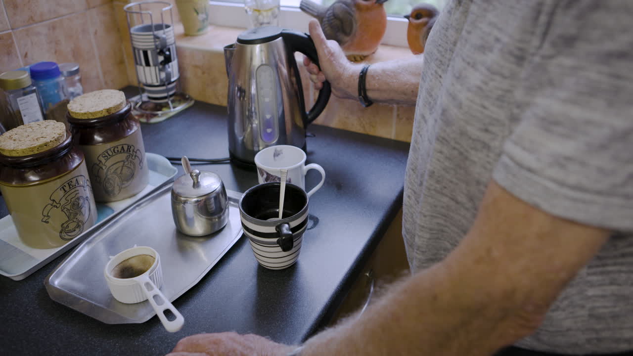 Preparing tea in the kitchen