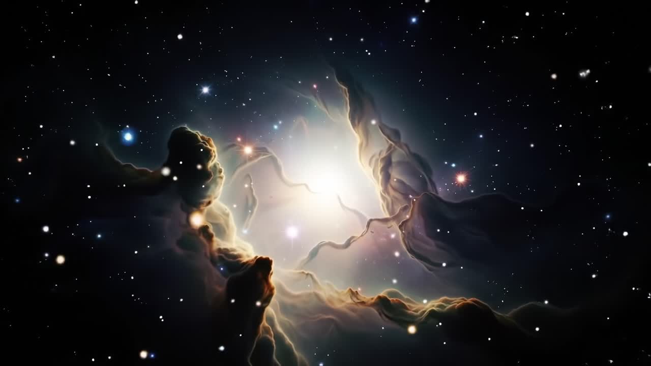 A Stunning Cosmic Nebula Displaying Celestial Phenomena, Interstellar Clouds, and Dazzling Starlight in a Deep Space Setting Full of Cosmic Wonder and Beauty