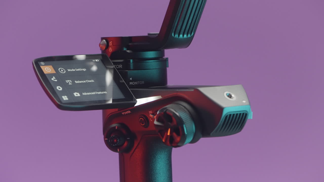 primer plano de un gimbal de la cámara