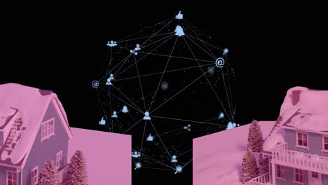 Animation-of-network-of-connections-over-hacker-using-computer