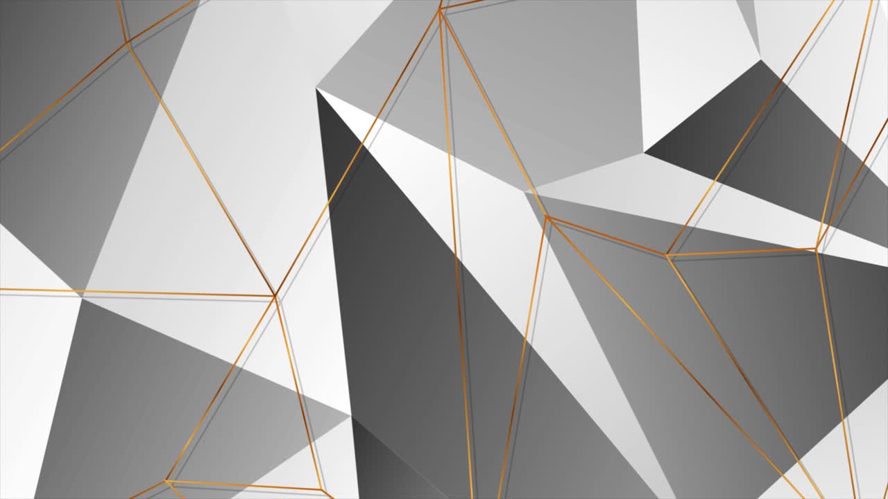 검은색과 회색 바탕에 황금색 다각형 윤 텍스처 비디오 애니메이션