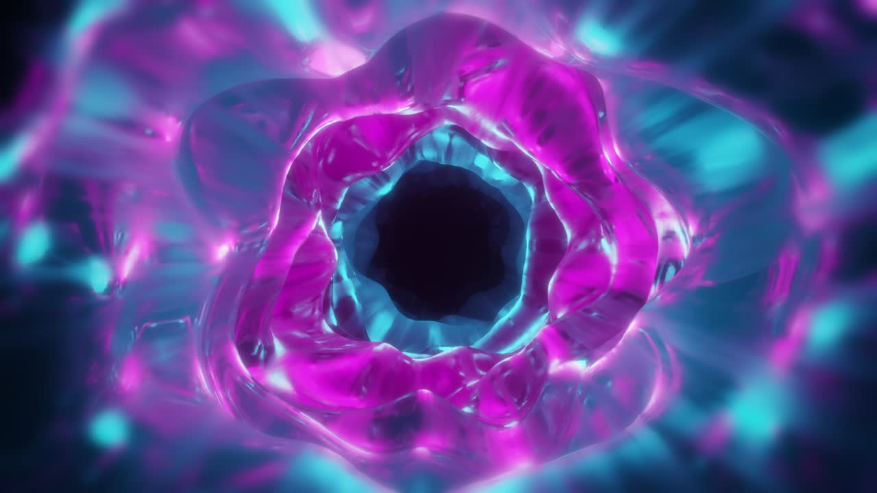 Infinite Fly Inside Abstract Tunnel Loop