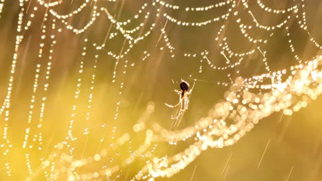 Raindrops-on-the-spider-web.-Cobwebs-in-small-drops-of-rain.