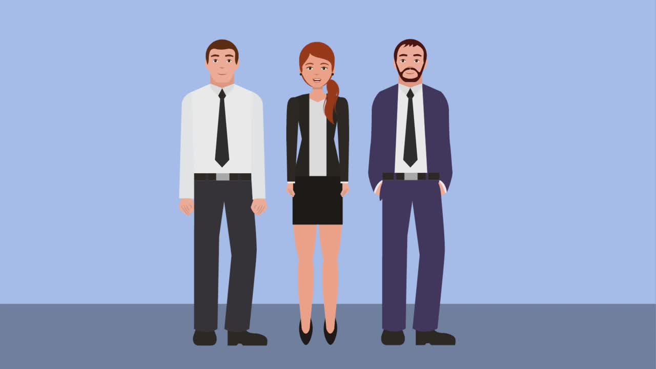 팀워크 사람들 애니메이션 hd