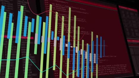 Animation-of-financial-data-processing-over-black-background