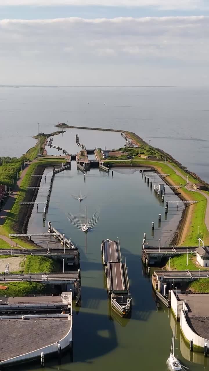 Canal Lock with Boat Passage