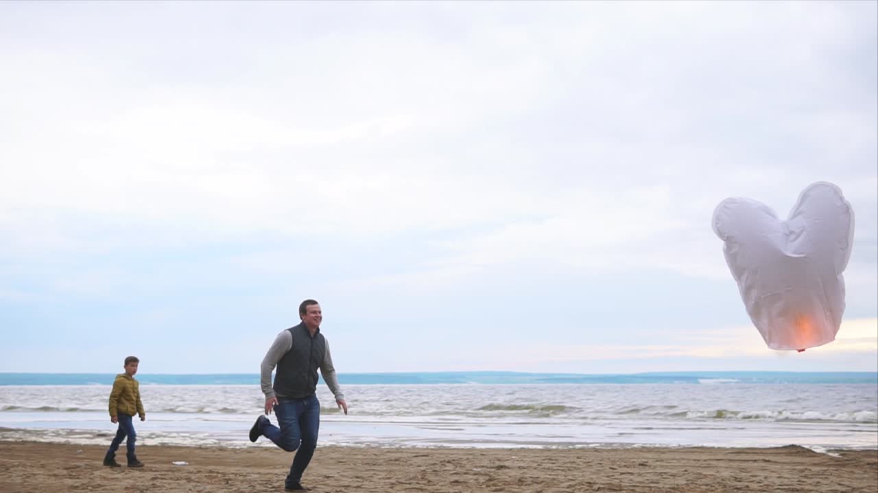 Sky Lantern Release on the Beach