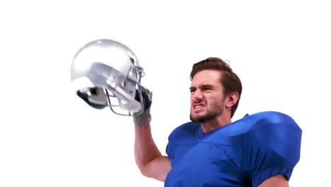 American-Football-Spieler-Reicht-Seinen-Helm