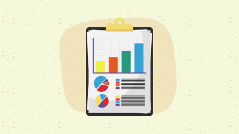 clipboard with statistics infographic animation