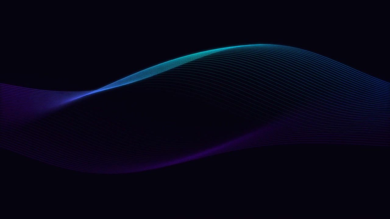 Abstract Flowing Blue and Purple Wave Lines on Dark Background