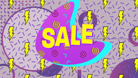 sale graphic on purple background