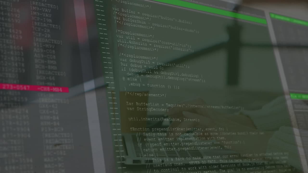 animación del procesamiento de datos con las manos utilizando una computadora portátil