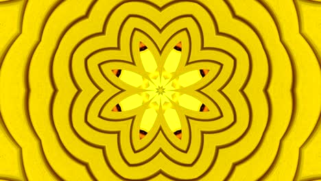 3d looped abstract gold colored kaleidoscope or mandala.