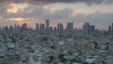 tel aviv cityscape at sunset