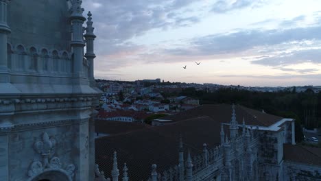 the monastery of jeronimos aerial view in belem district of lisbon portugal