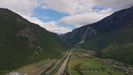 aerial view of a mountain valley