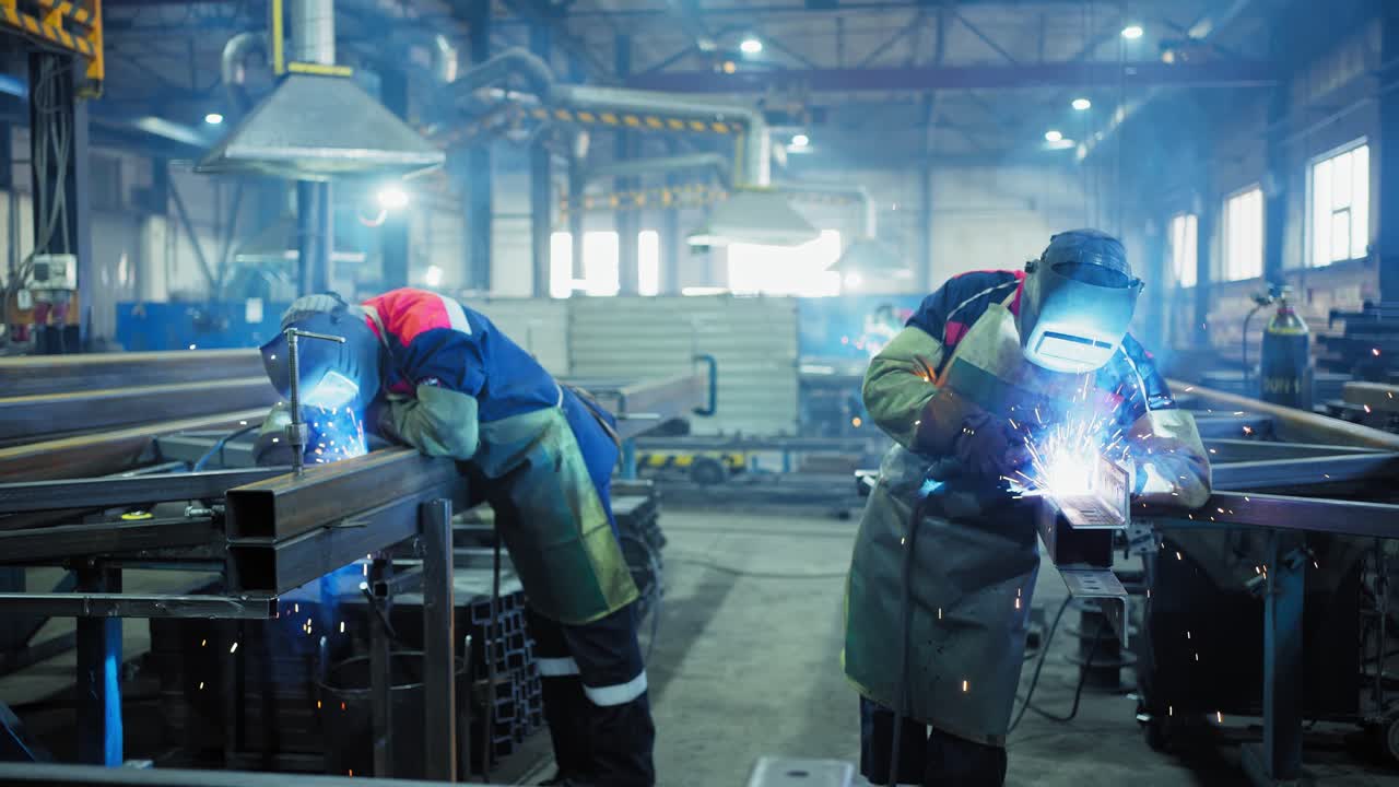 Welders at Work in Industrial Setting