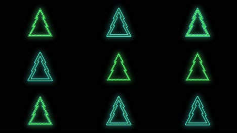 Christmas-trees-pattern-in-rows-with-neon-color-in-night-7