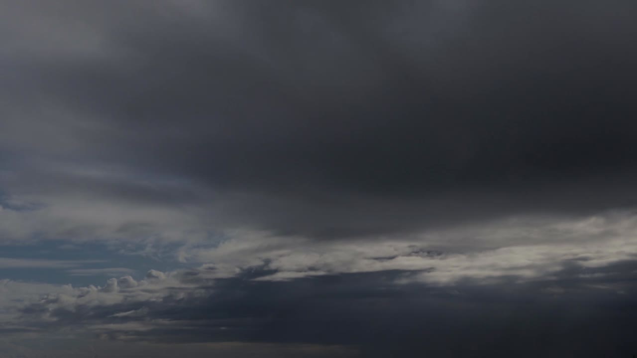 Timelapse of Approaching Storm. Blue Skies into Dark Clouds with Rain in the distance.