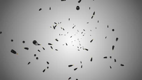 endless rain of empty chrome metal bottles on a dark 3d environmental pollution concept recycling of
