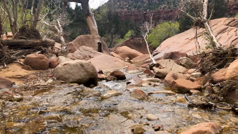 Río-Que-Fluye-A-Través-Del-Cañón-Del-Sur-De-Utah