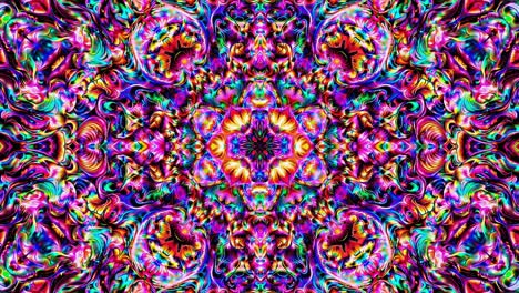 psychedelic vibrant glowing neon colors forming kaleidoscopic pattern with intricate details, perfect for backgrounds, posters, or any project needing a touch of unique artistic style