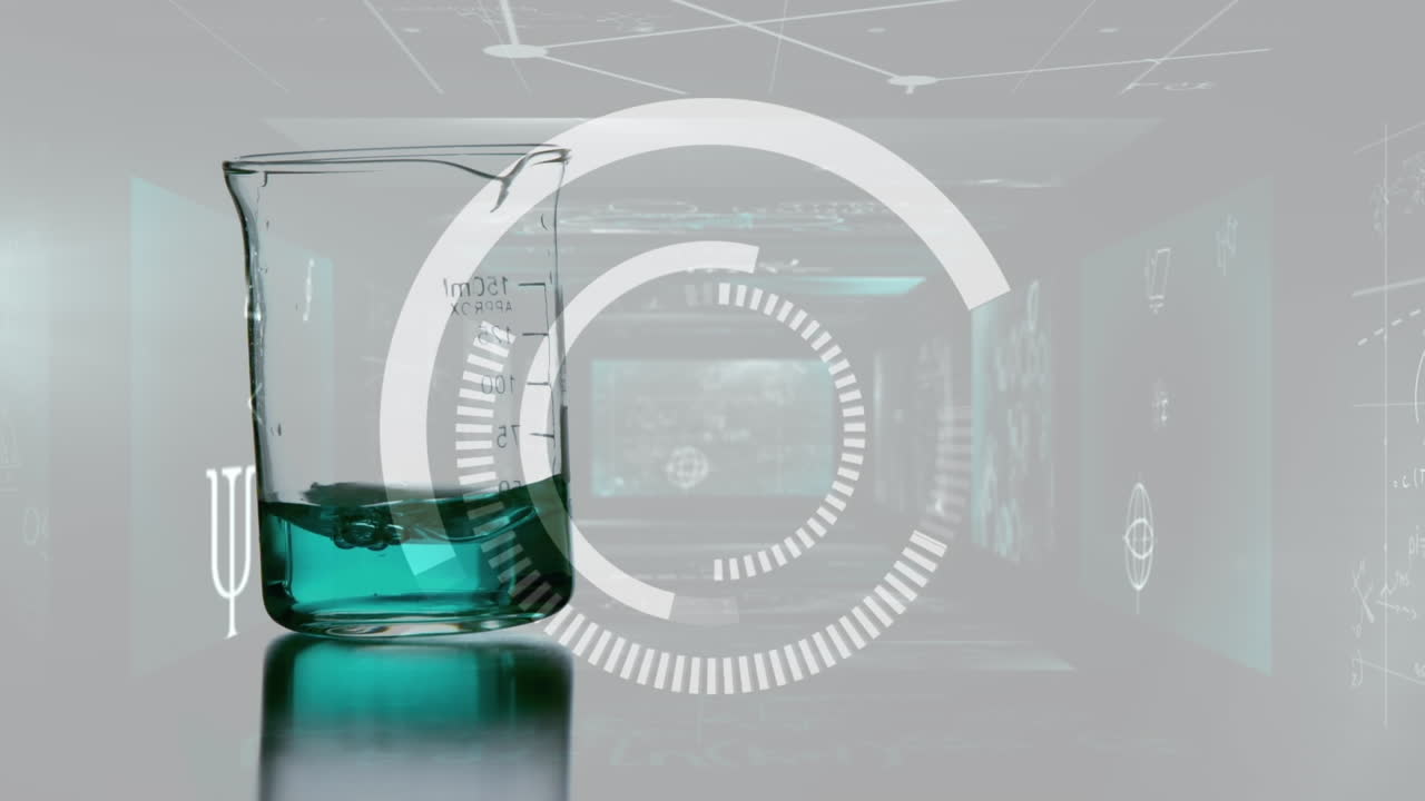 анимация обработки данных через чашку