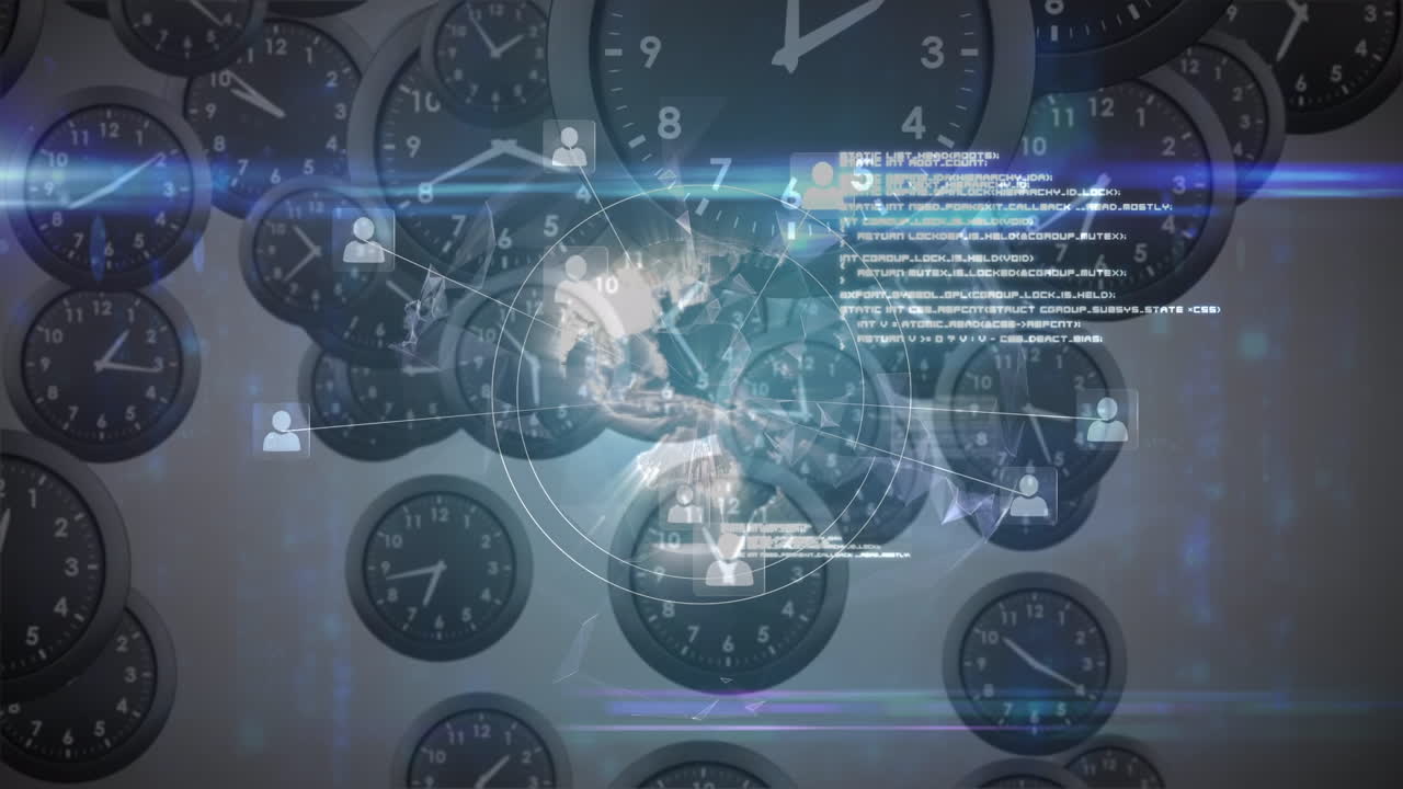 부동 시계에 대한 데이터 처리의 애니메이션