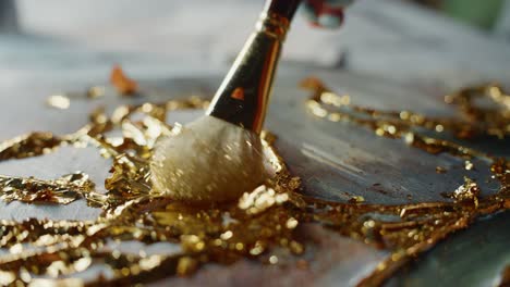 gold leaf painting process