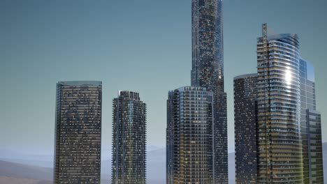 city skyscrapers at night in desert