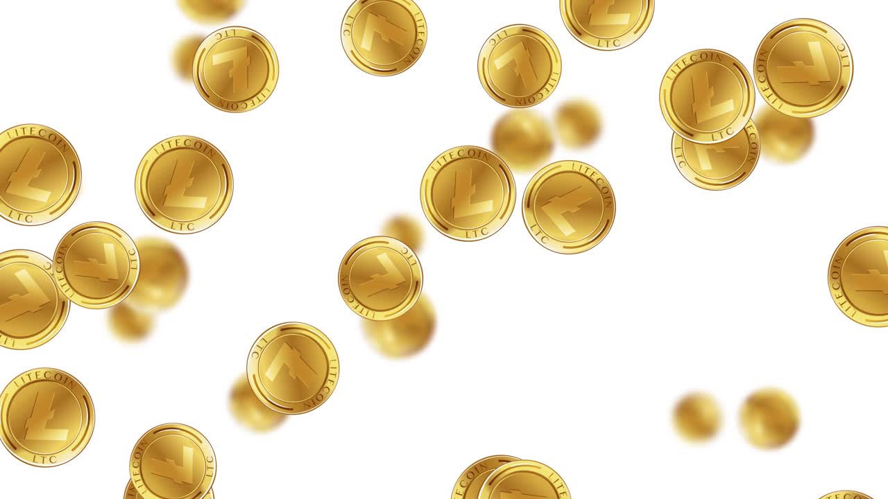 Litecoin Coins Falling Pattern