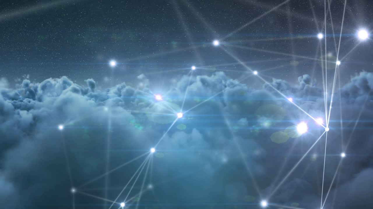 líneas asimétricas en el cielo con nubes 4k