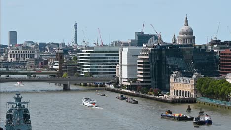 st paul's cathedral and bt tower from tower bridge, london, united kingdom