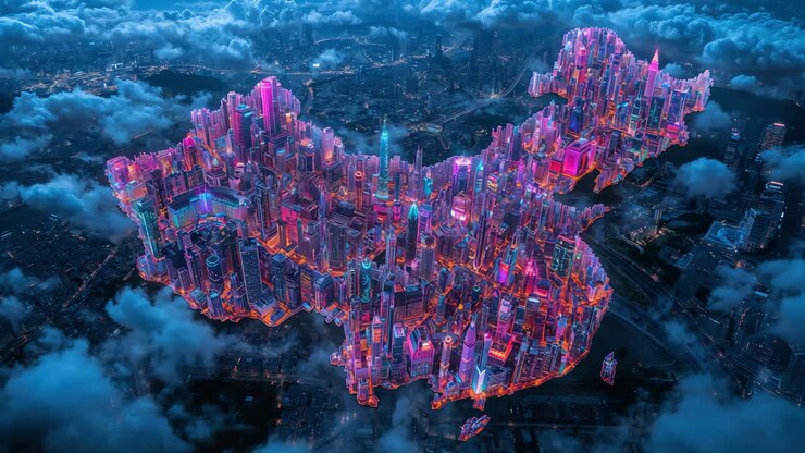 Paesaggio urbano futuristico della Cina