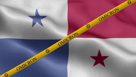 omicron variant and ban strip on panama flag - flag of panama