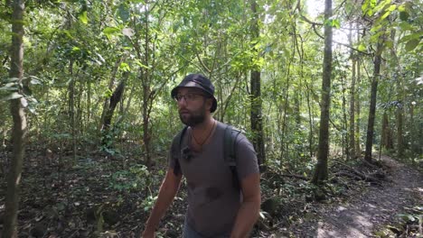 forest trekking, travel adventures, exploration journey, young male