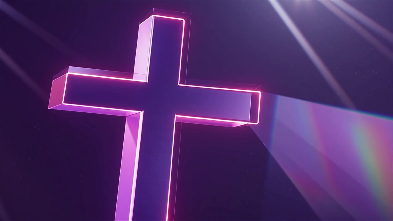 Croce Cristiana Luce Celestiale Sfondo per il Culto.