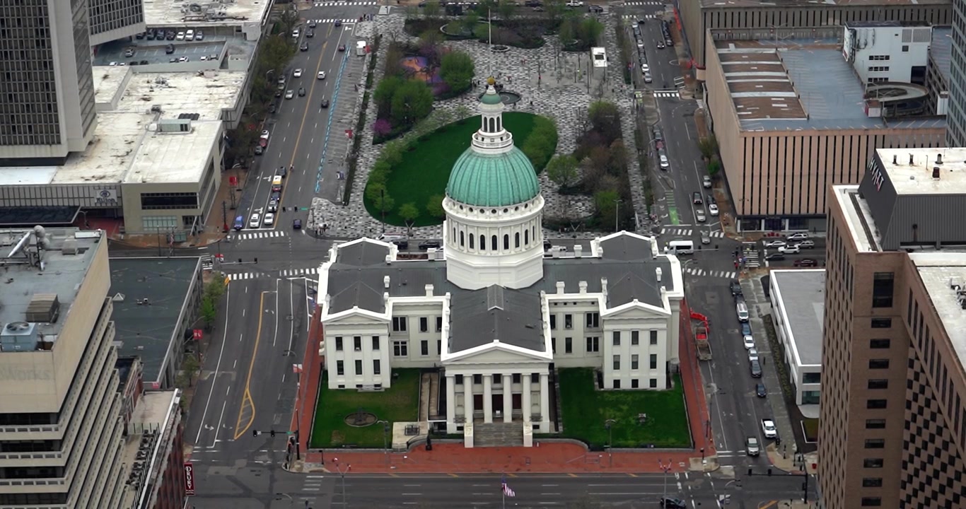 Vecchio tribunale visto dall'alto a St. Louis, Missouri