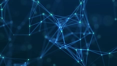 abstract geometric background. movement of connected lines and dots.the concept of science, technology, business, space. looped animation. 4k