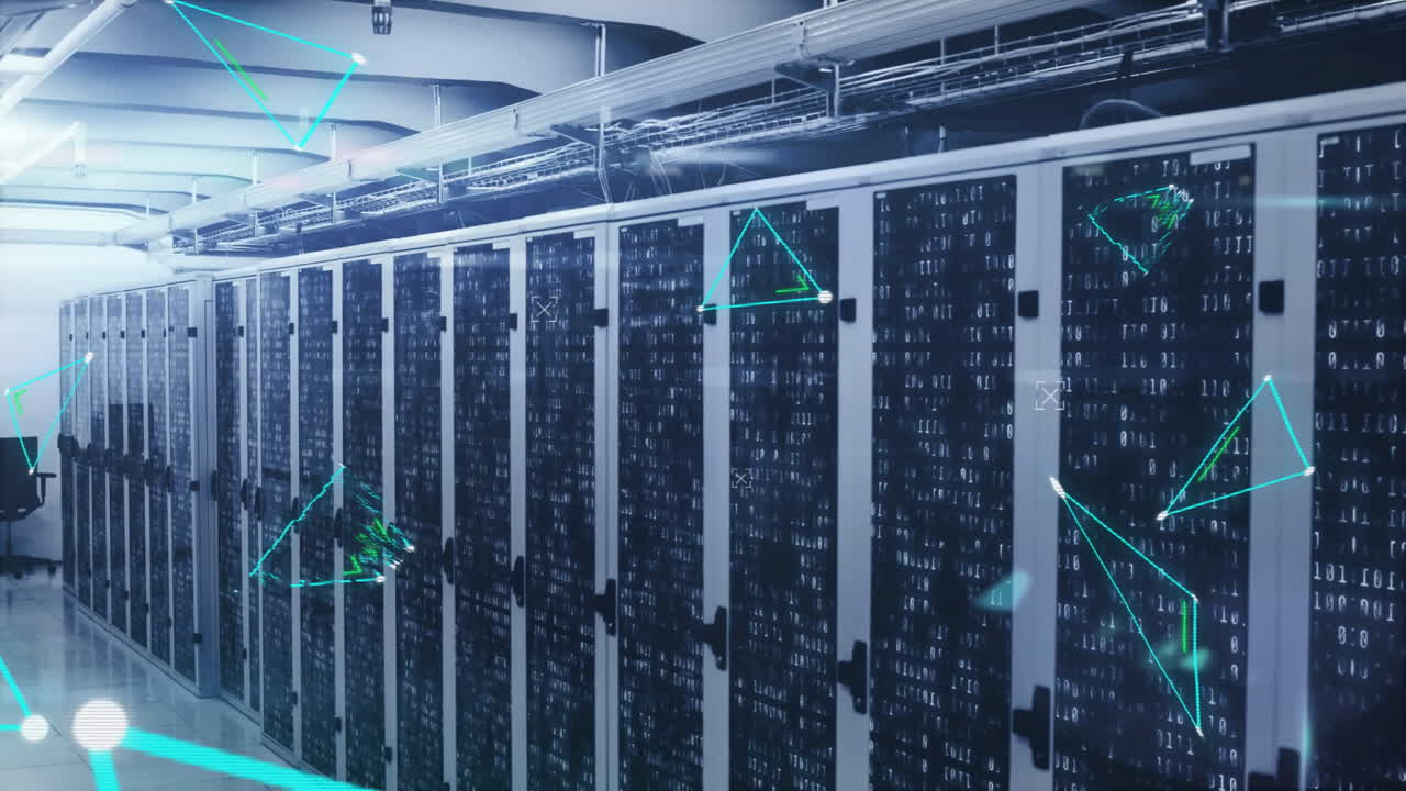 Animation of digital data processing over computer servers