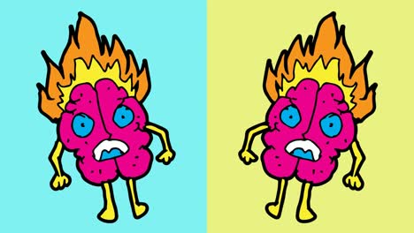 kids drawing pop art seamless background with theme of brain stress
