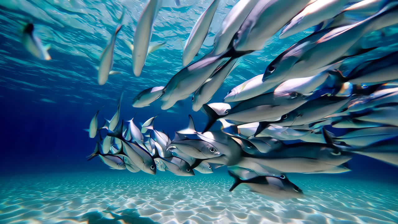 물 에 있는 물고기 무리