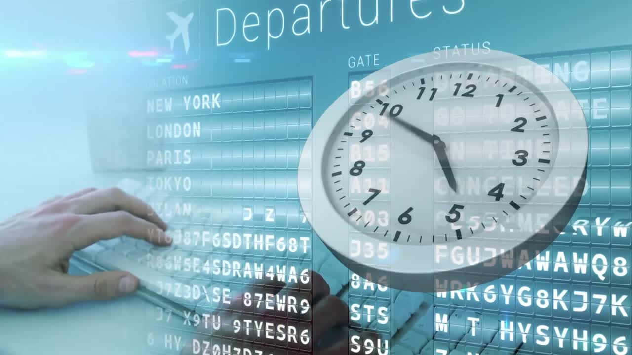 Departure list and clock