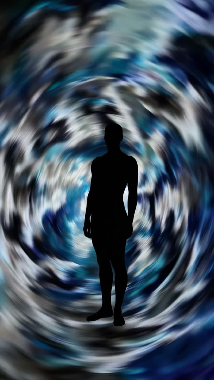 Silhouette in a Spiral Vortex
