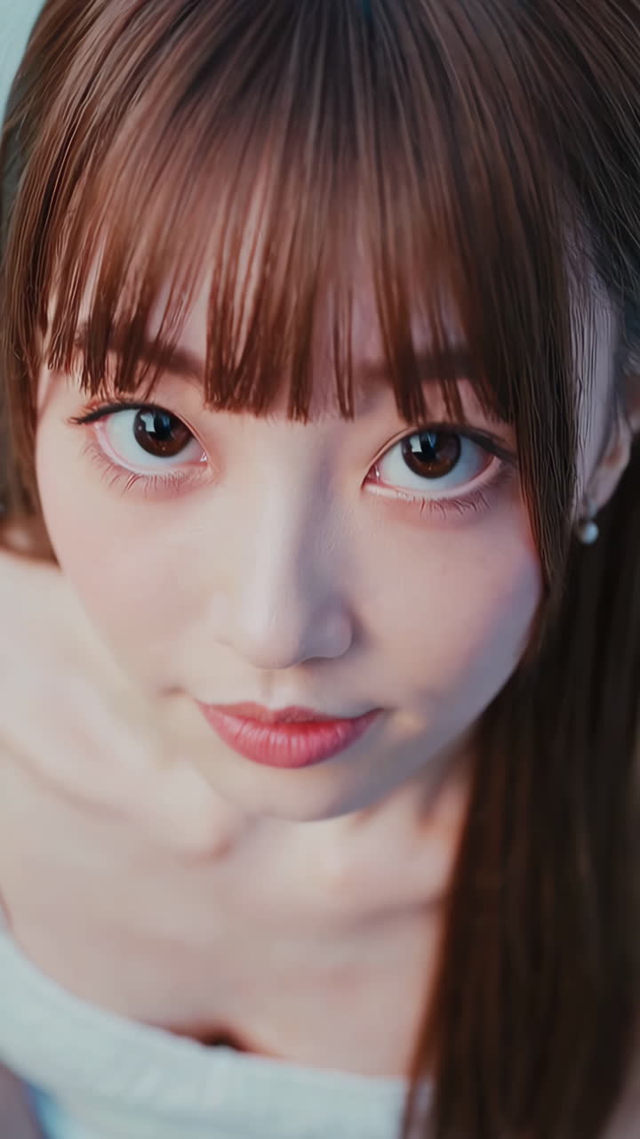 아름다운 여자의 근접 초상화